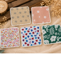Lingettes démaquillantes lavables fait main – Lot de 5 Talya