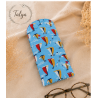 Étui à lunettes en coton bleu motifs voiliers