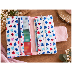 Porte-monnaie femme en velours fleuri | Talya