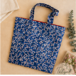 Tote bag floral artisanal – Sac fait main élégant | Talya-création